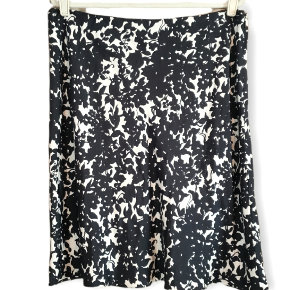 Lauren Ralph Lauren Monochrome Floral A-Line Skirt